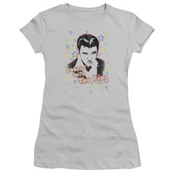 Elvis - Rockin' With The King Juniors T-Shirt In Silver