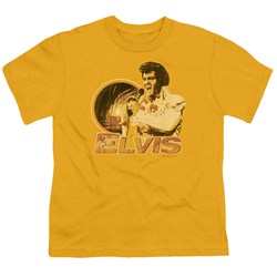Elvis - Singing Hawaii Style Big Boys T-Shirt In Gold