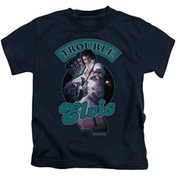 Elvis - Total Trouble Little Boys T-Shirt In Navy