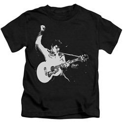 Elvis - Black & White Guitarman Little Boys T-Shirt In Black