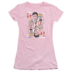 Elvis - King Of Hearts Juniors T-Shirt In Pink