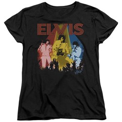 Elvis - Vegas Remembered Womens T-Shirt In Black