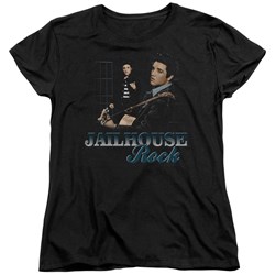 Elvis - Jailhouse Rock Womens T-Shirt In Black