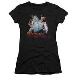Elvis - Always On My Mind Juniors T-Shirt In Black