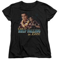 Elvis - Can't Help Falling Womens T-Shirt In Black