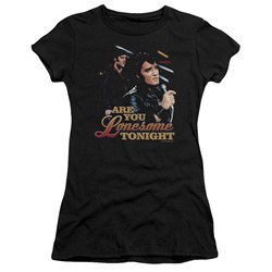Elvis - Are You Lonesome Juniors T-Shirt In Black