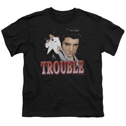 Elvis - Trouble Big Boys T-Shirt In Black
