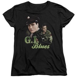 Elvis - G.I. Blues Womens T-Shirt In Black