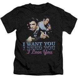 Elvis - I Want You Little Boys T-Shirt In Black