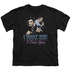 Elvis - I Want You Big Boys T-Shirt In Black