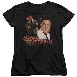 Elvis - Follow That Dream Womens T-Shirt In Black