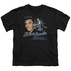 Elvis - Blue Suede Shoes Big Boys T-Shirt In Black