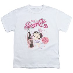 Betty Boop - Boopsi Cola Big Boys T-Shirt In White