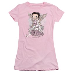 Betty Boop - Grandma Guardian Angel Juniors T-Shirt In Pink