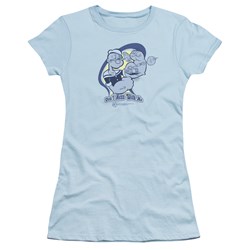 Popeye - Don't Mess With Me Juniors T-Shirt In Carolina Blue
