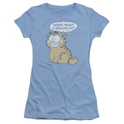 Garfield - Smiling Cat Juniors T-Shirt In Carolina Blue