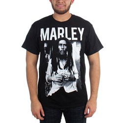 Bob Marley - Black & White Adult T-Shirt in Black