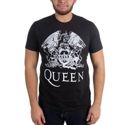 Queen - Mens Queen White Logo On Black T-Shirt