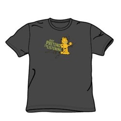 Garfield - Just Pretend I'M Listening - Yth Charcoal S/S T For Boys