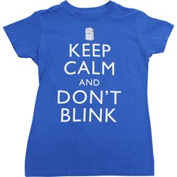 Dr. Who - Keep Calm and Don’t Blink Juniors T-shirt in Royal