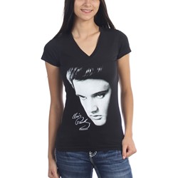 Elvis - Juniors Face V-Neck T-Shirt