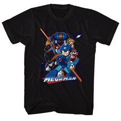 Mega Man - Mens Collage Orange Beam T-Shirt