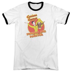 Curious George - Mens Friends Ringer T-Shirt
