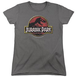 Jurassic Park - Womens Stone Logo T-Shirt