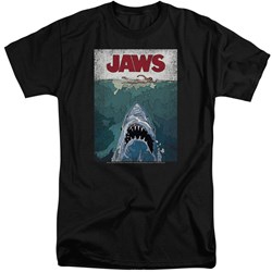 Jaws - Mens Lined Poster Tall T-Shirt