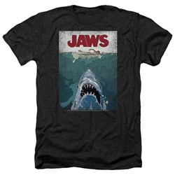 Jaws - Mens Lined Poster Heather T-Shirt