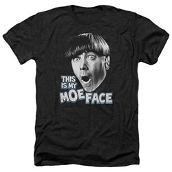 Three Stooges - Mens Moe Face Heather T-Shirt