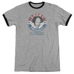 Three Stooges - Mens Larry For President Ringer T-Shirt