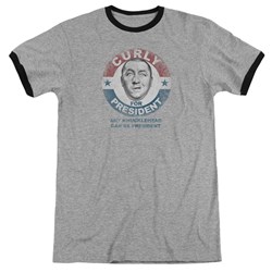 Three Stooges - Mens Curly For President Ringer T-Shirt