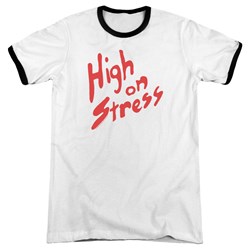Revenge Of The Nerds - Mens High On Stress Ringer T-Shirt