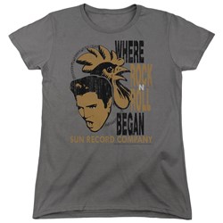 Sun - Womens Elvis And Rooster T-Shirt