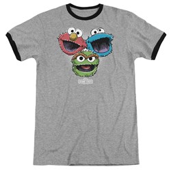 Sesame Street - Mens Halftone Heads Ringer T-Shirt