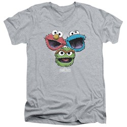 Sesame Street - Mens Halftone Heads V-Neck T-Shirt