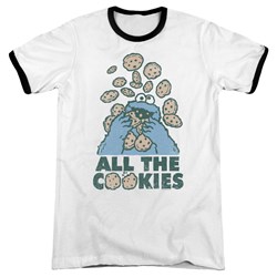 Sesame Street - Mens All The Cookies Ringer T-Shirt