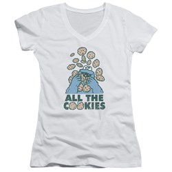 Sesame Street - Juniors All The Cookies V-Neck T-Shirt