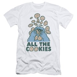 Sesame Street - Mens All The Cookies Premium Slim Fit T-Shirt