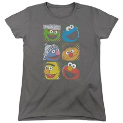 Sesame Street - Womens Group Squares T-Shirt