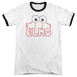 Sesame Street - Mens Elmo Letters Ringer T-Shirt