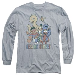 Sesame Street - Mens Colorful Group Long Sleeve T-Shirt
