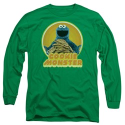 Sesame Street - Mens Cookie Iron On Long Sleeve T-Shirt