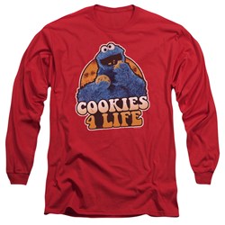 Sesame Street - Mens Cookies 4 Life Long Sleeve T-Shirt