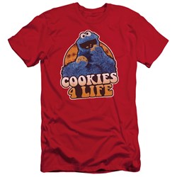 Sesame Street - Mens Cookies 4 Life Premium Slim Fit T-Shirt