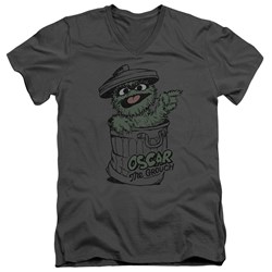 Sesame Street - Mens Early Grouch V-Neck T-Shirt