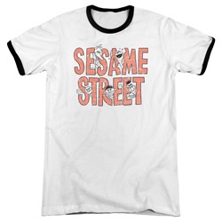Sesame Street - Mens In Letters Ringer T-Shirt