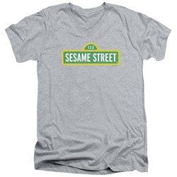 Sesame Street - Mens Logo V-Neck T-Shirt