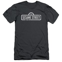 Sesame Street - Mens One Color Logo Slim Fit T-Shirt